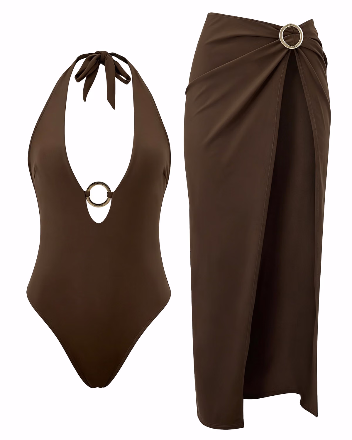 SUUKSESS Tummy Control Halter Swimsuit with Cover Up — image 8