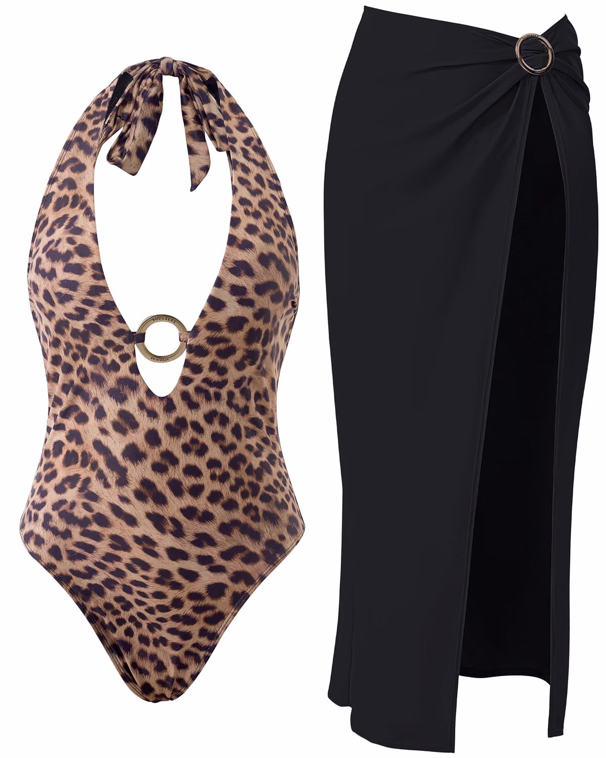 SUUKSESS Tummy Control Halter Swimsuit with Cover Up — image 10