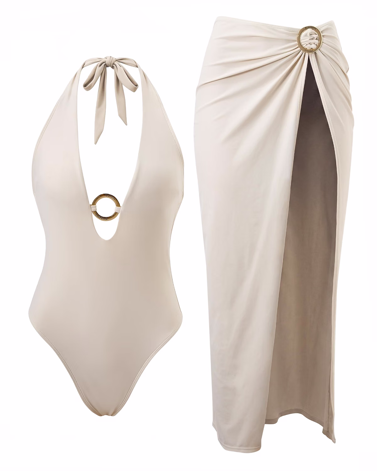 SUUKSESS Tummy Control Halter Swimsuit with Cover Up — image 12