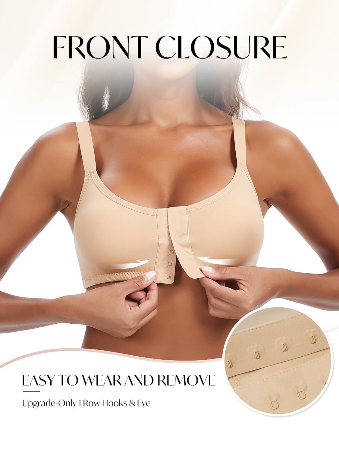 Leovqn Front Closure Wirefree Post Surgery Bra — image 3