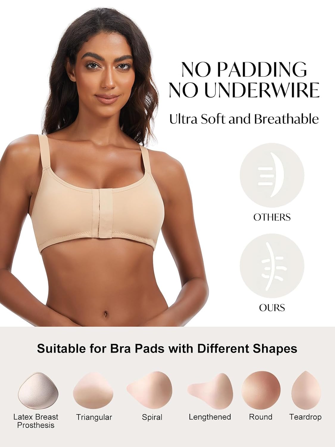 Leovqn Front Closure Wirefree Post Surgery Bra — image 4