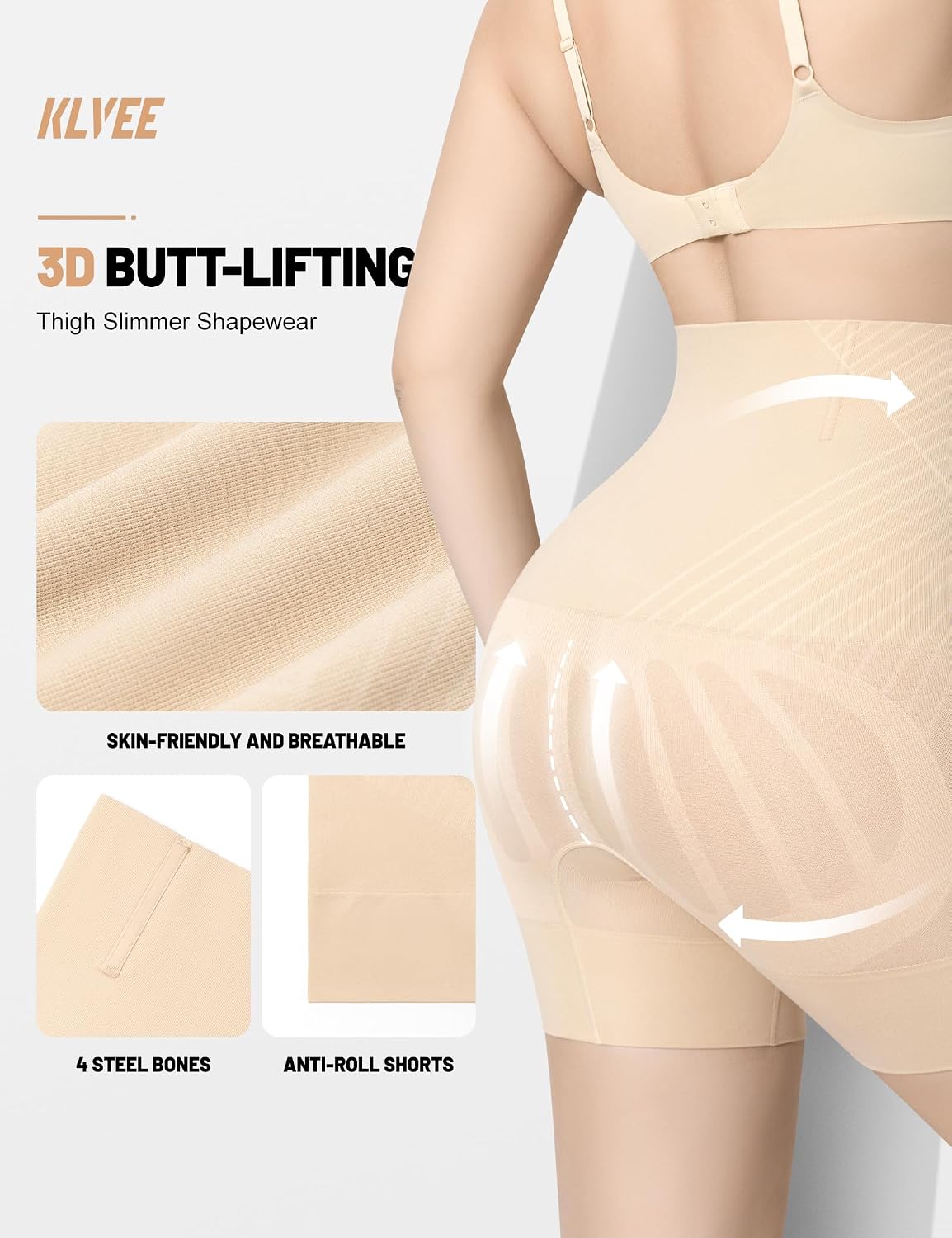 KLVEE High Waisted Tummy Control Shorts — image 3