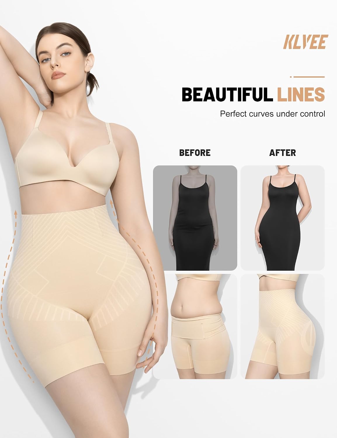 KLVEE High Waisted Tummy Control Shorts — image 4
