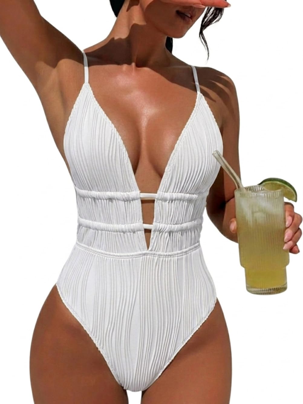 OZHOB High Cut Cheeky One Piece Swimsuit