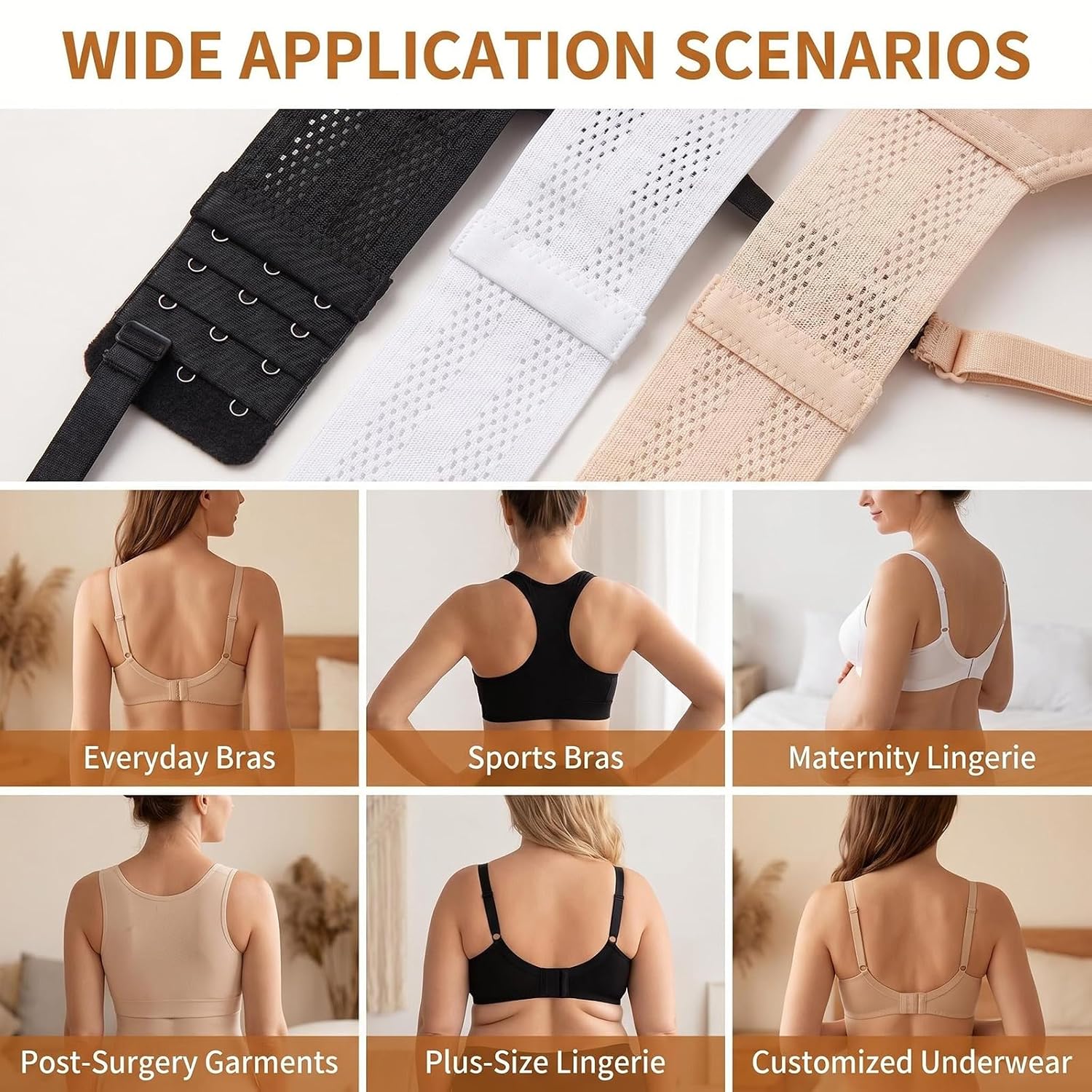 TUPWELY Elastic Bra Extender Straps 3 Hook — image 5