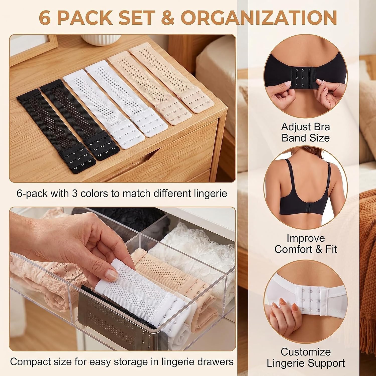 TUPWELY Elastic Bra Extender Straps 3 Hook — image 6