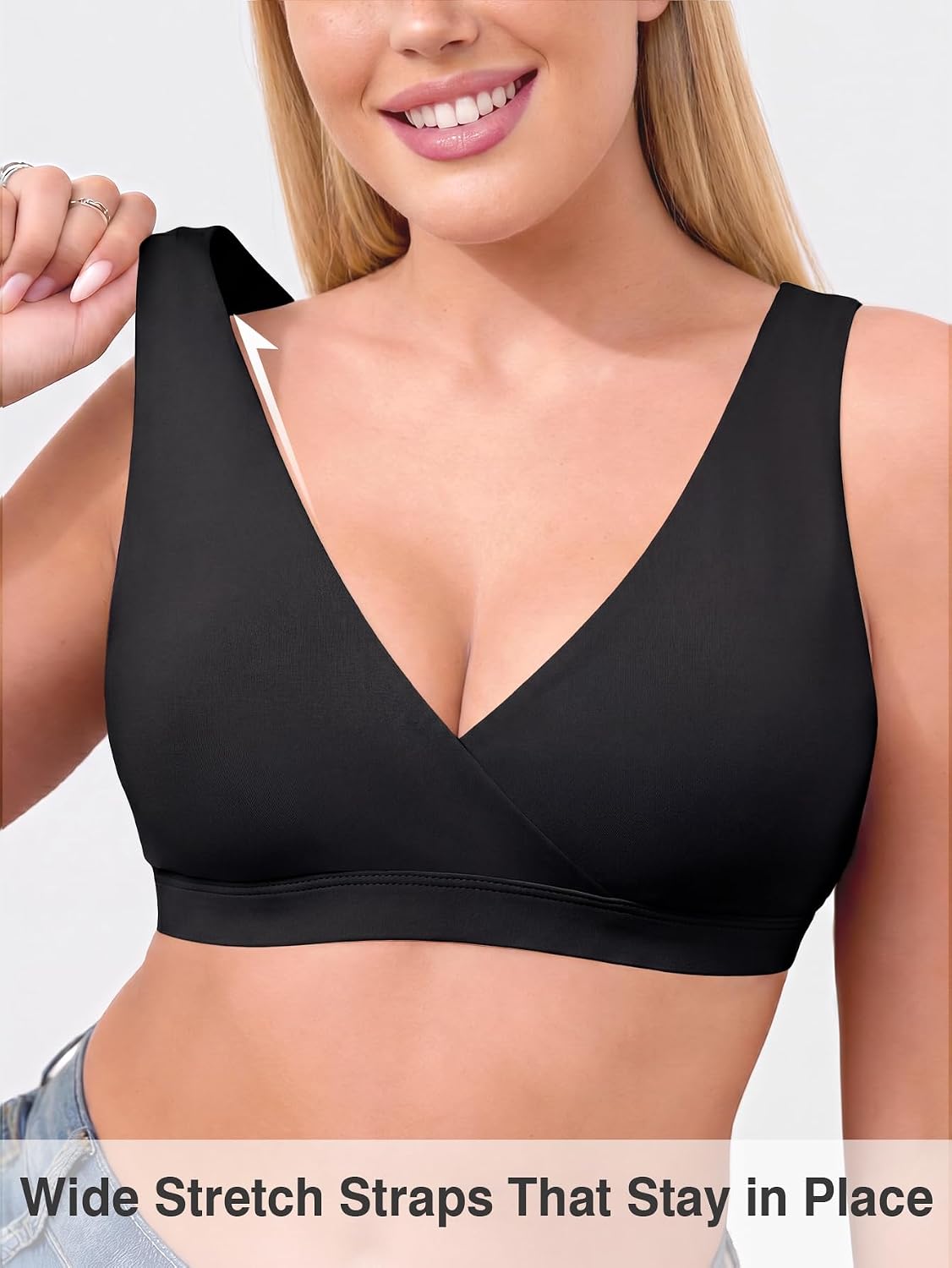 TRYWISH Wireless V-Neck Nursing Sleep Bra — image 5