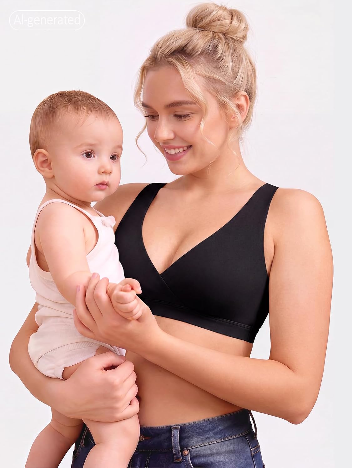 TRYWISH Wireless V-Neck Nursing Sleep Bra — image 6