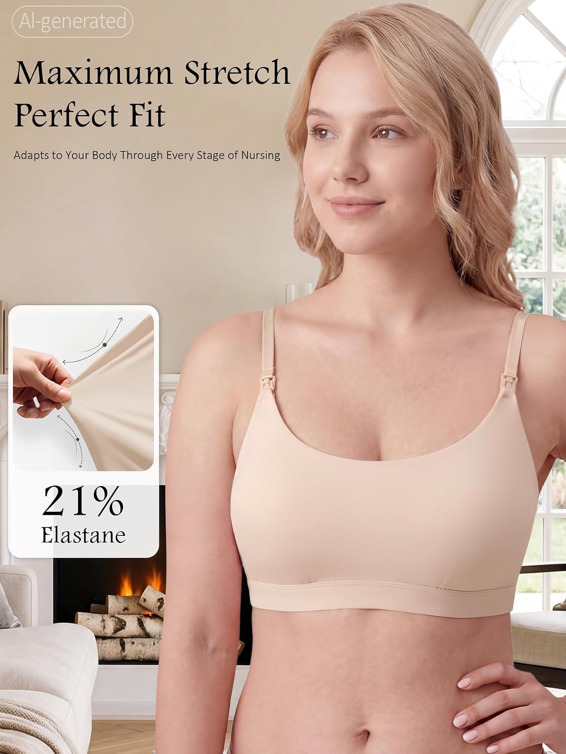TRYWISH Seamless Wireless Nursing Bra with Adjustable Straps — image 3