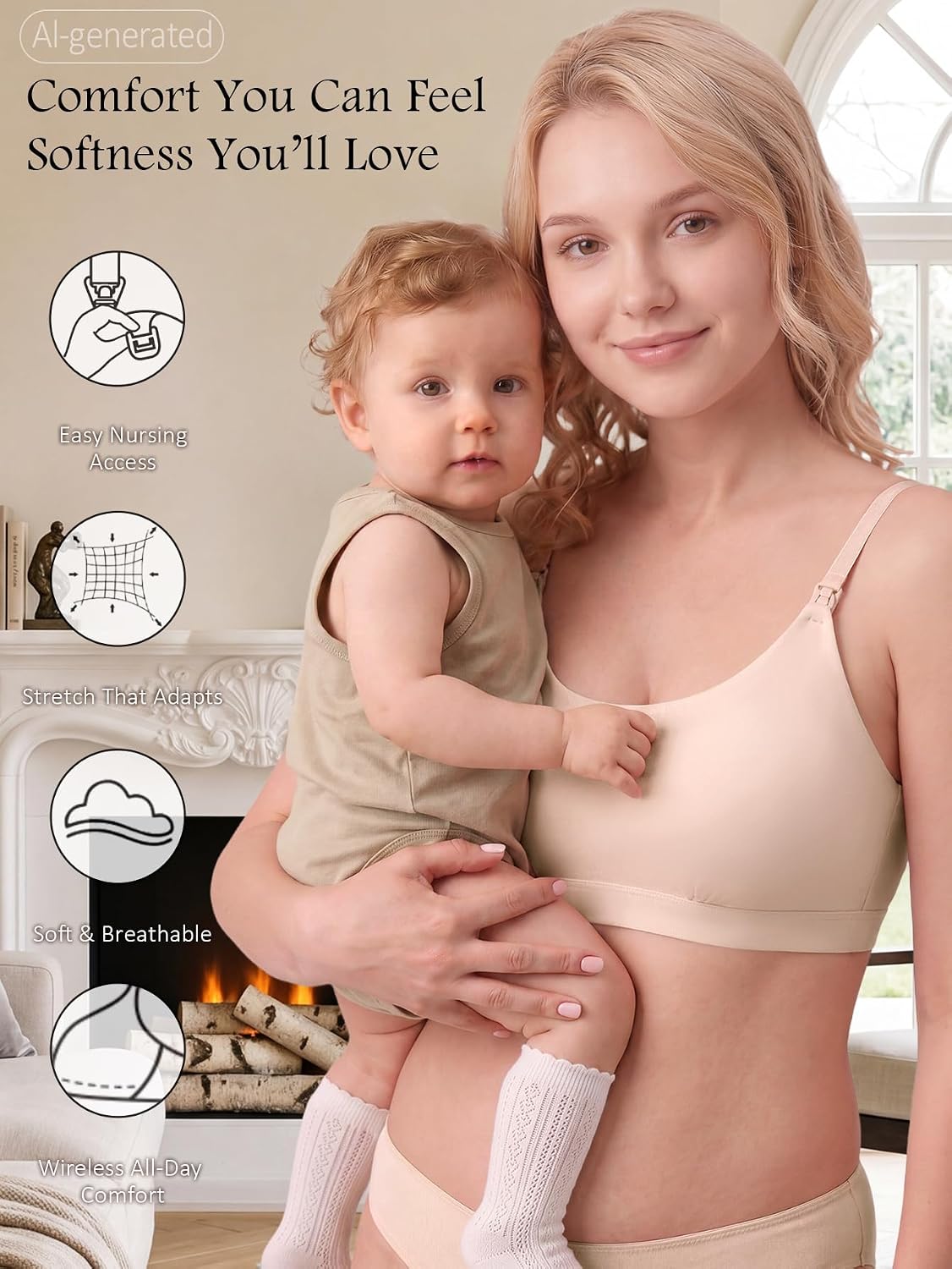 TRYWISH Seamless Wireless Nursing Bra with Adjustable Straps — image 5