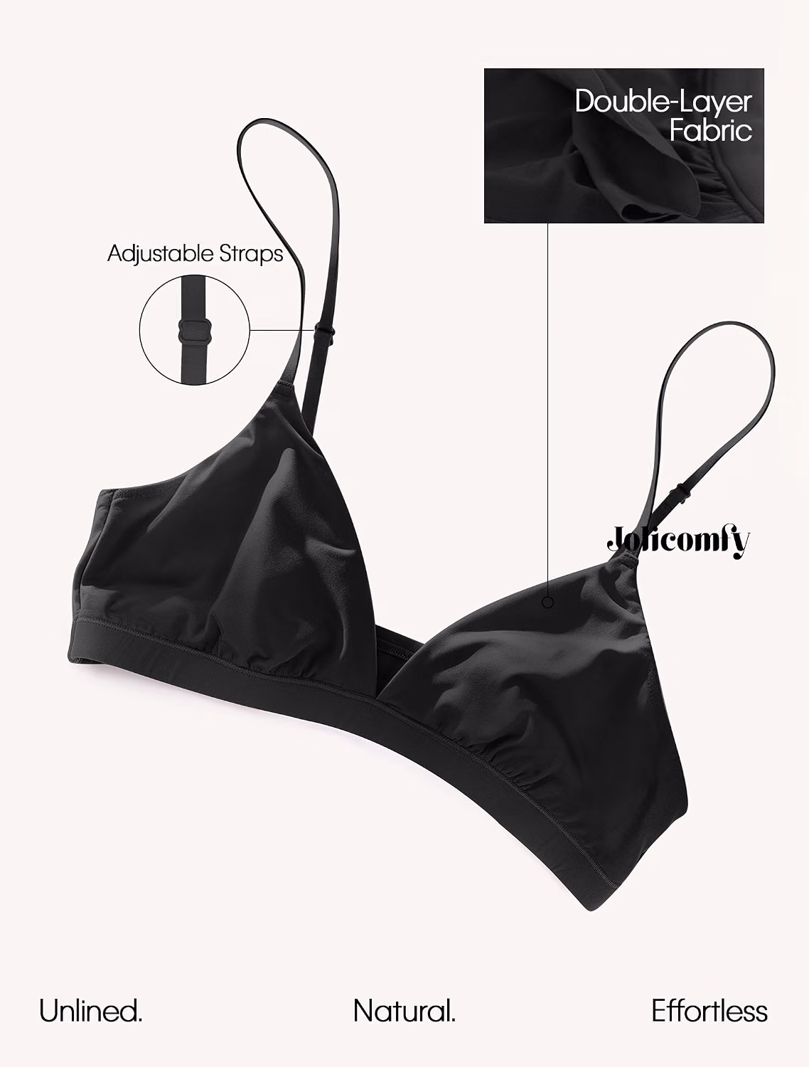 JoliComfy Unlined Wireless Plunge Triangle Bralette — image 5