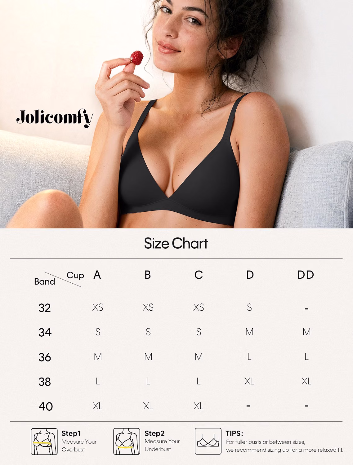 JoliComfy Unlined Wireless Plunge Triangle Bralette — image 7