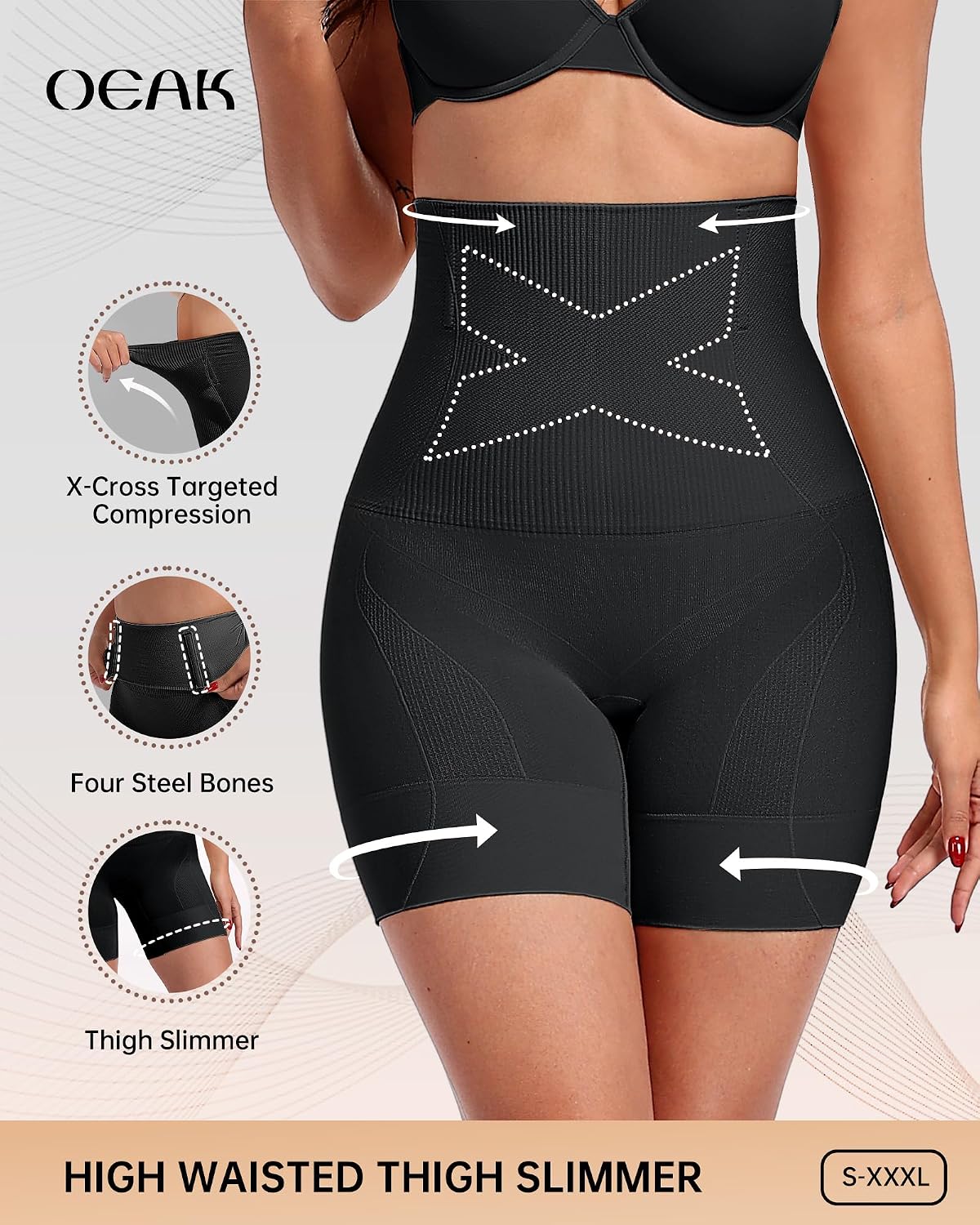OEAK Women's High Waisted Tummy Control Shapewear — image 2