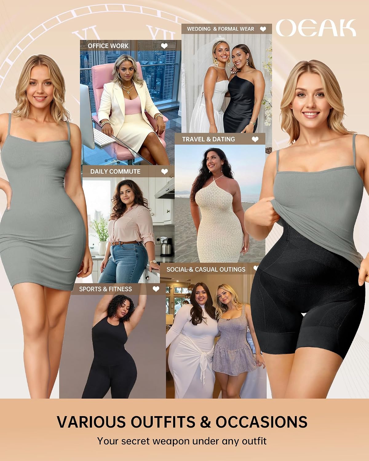 OEAK Women's High Waisted Tummy Control Shapewear — image 5