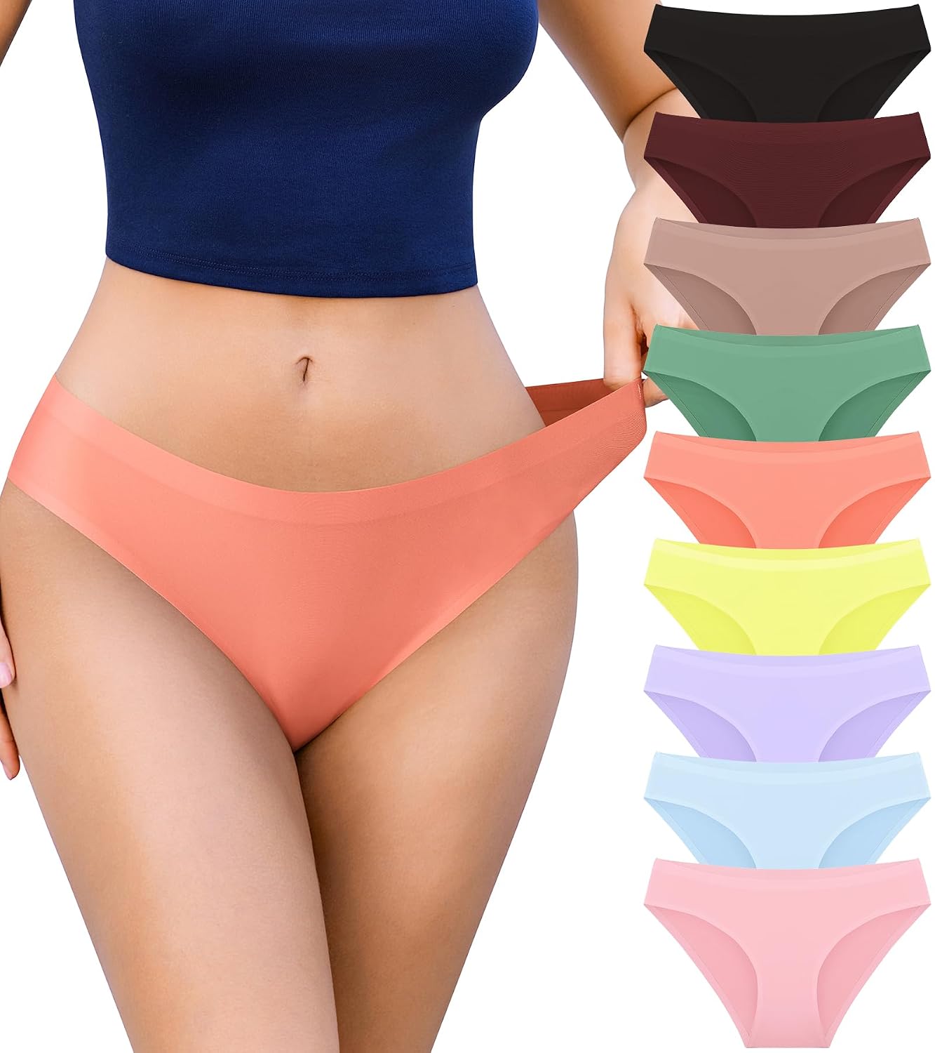 neikuxia Seamless No Show Hipster Panties Pack