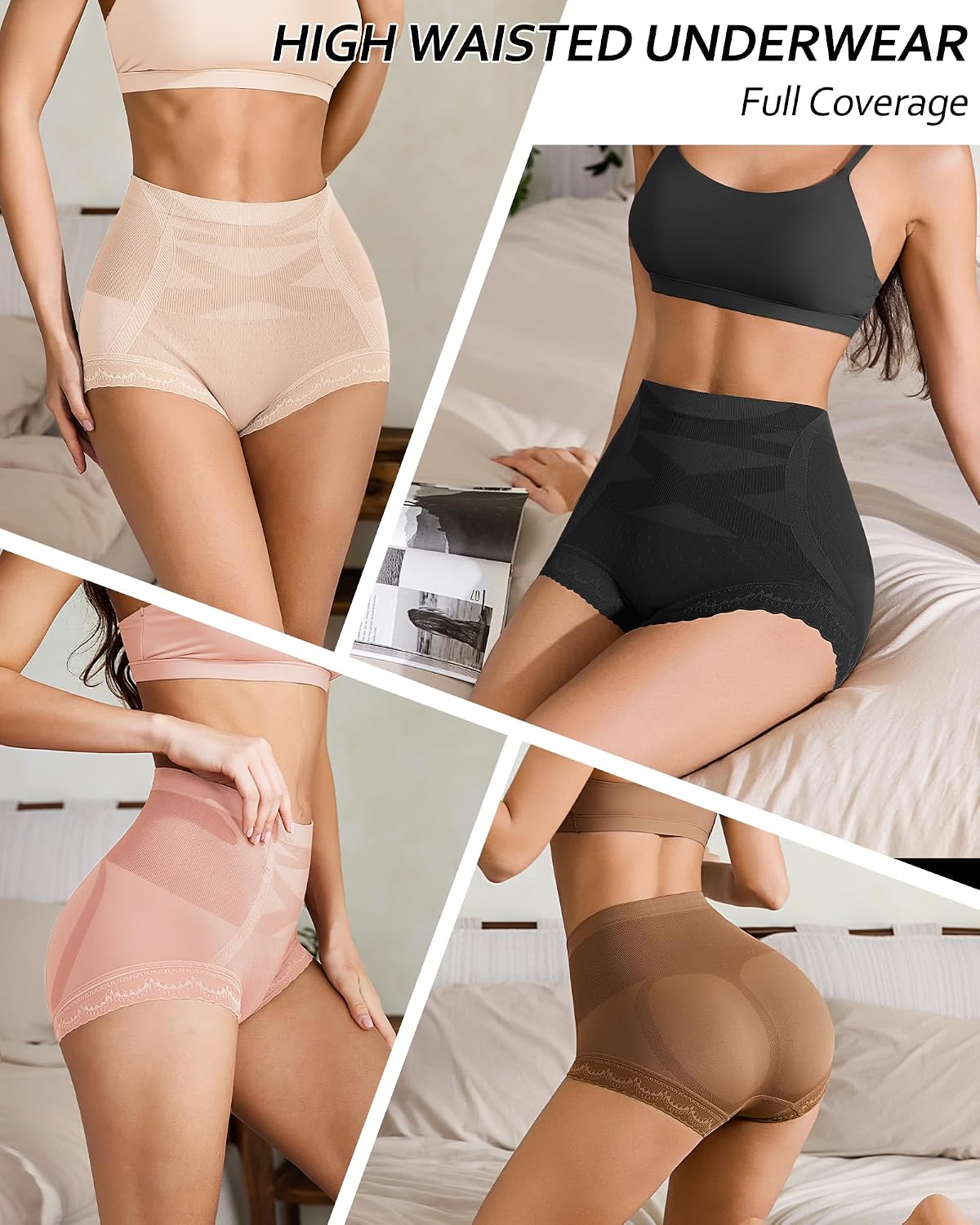 High Waist Tummy Control Seamless Lace Panties — image 2