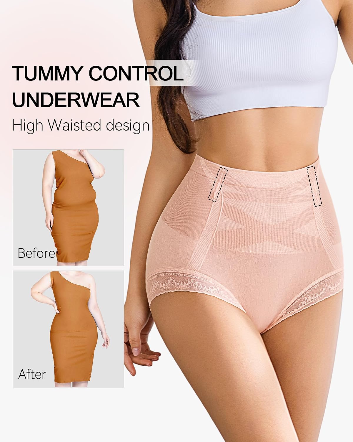 High Waist Tummy Control Seamless Lace Panties — image 4