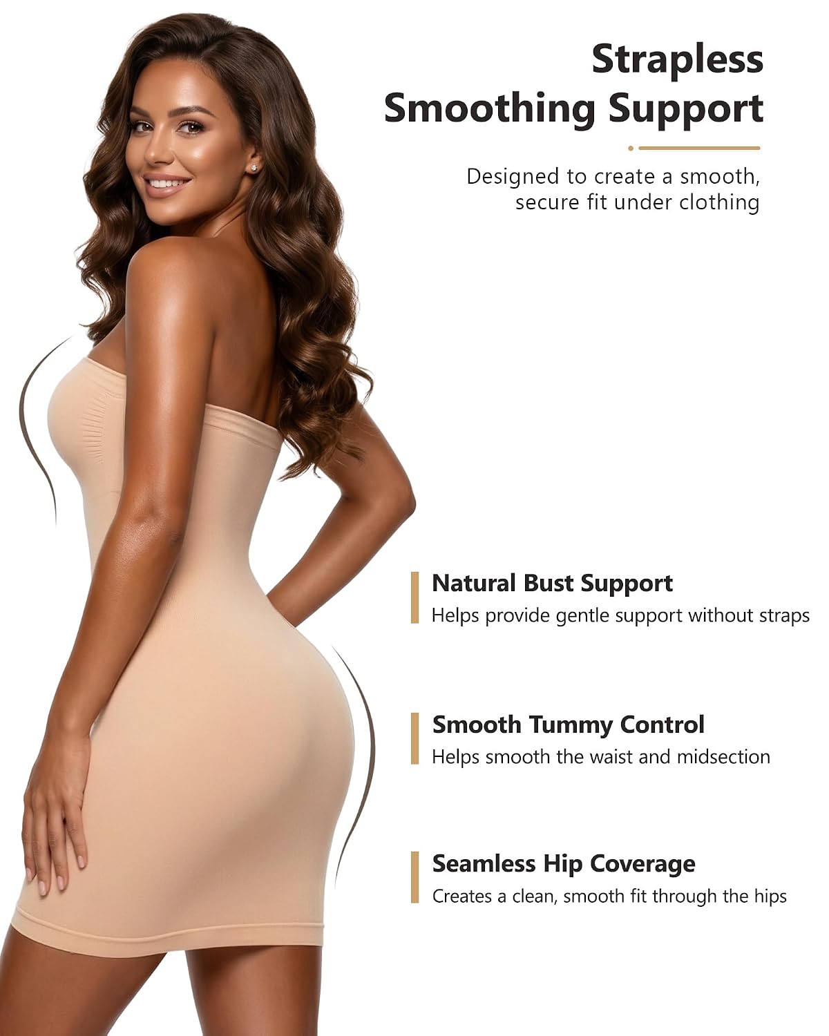 AOSIMANNA Strapless Shapewear Dress for Women — image 2