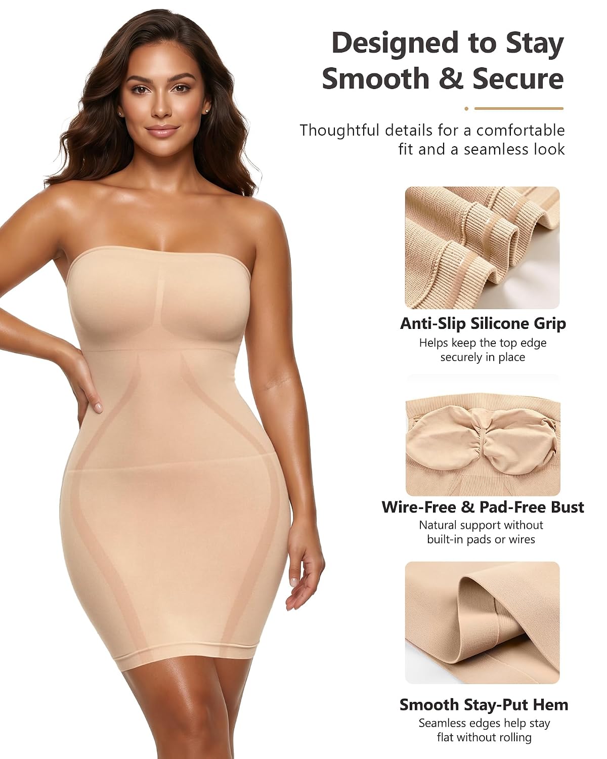AOSIMANNA Strapless Shapewear Dress for Women — image 3