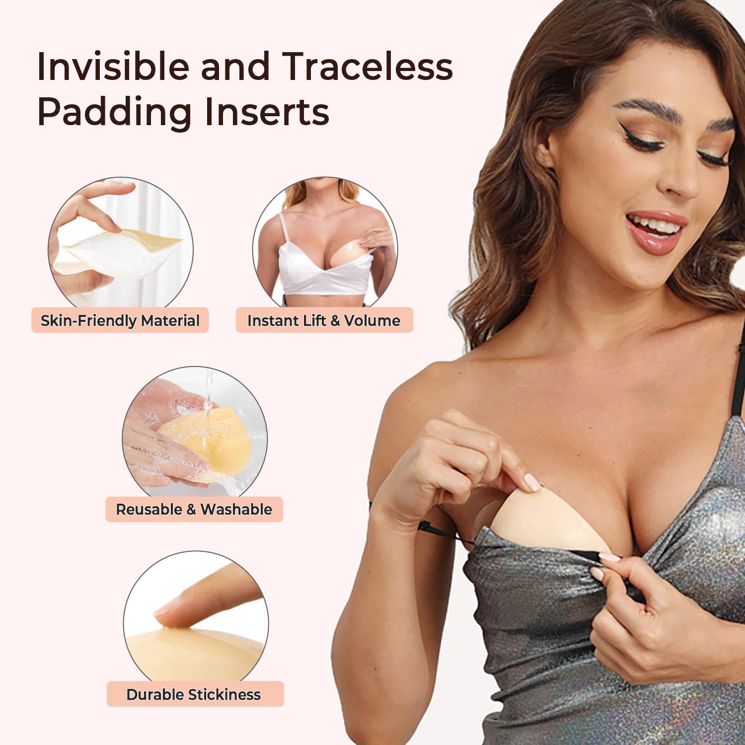 Double Sided Adhesive Push Up Bra Inserts — image 4