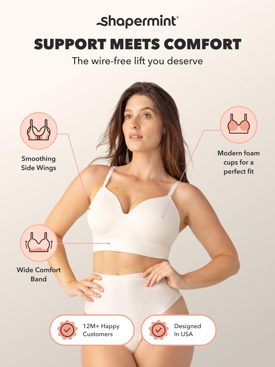 SHAPERMINT Women's Wireless Comfort Support Bra — image 2