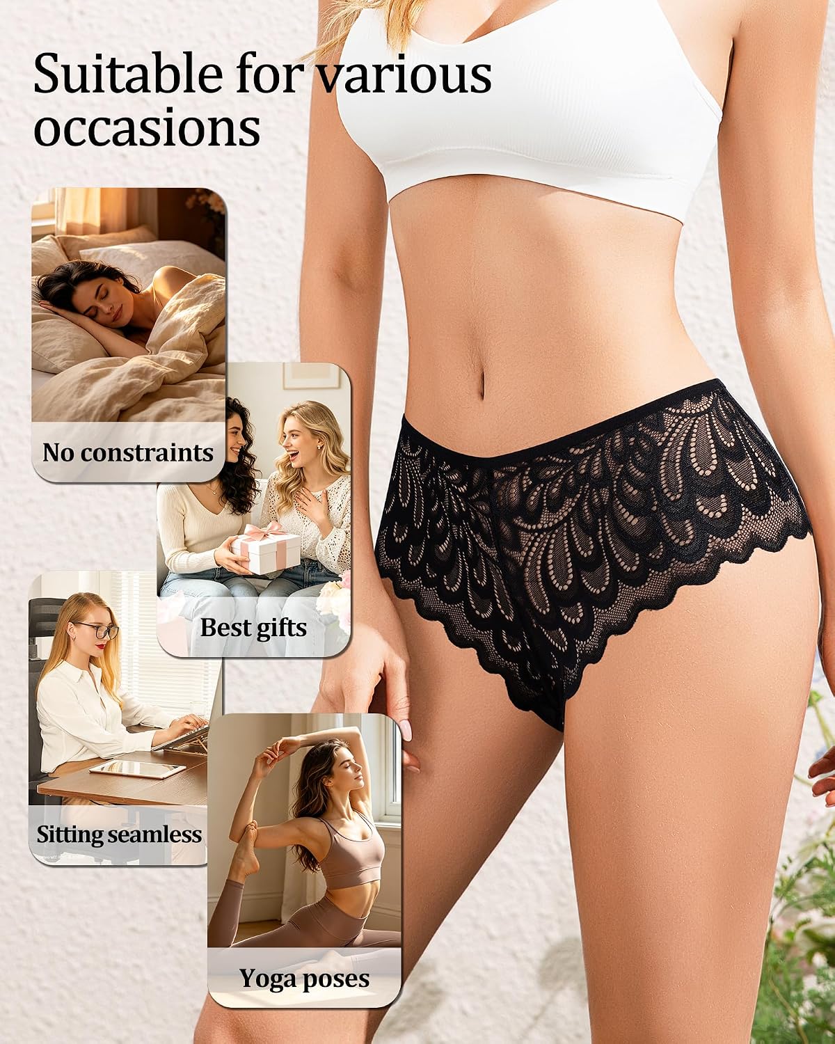 Neikuxia Low Rise Lace Bikini Panty Pack — image 4