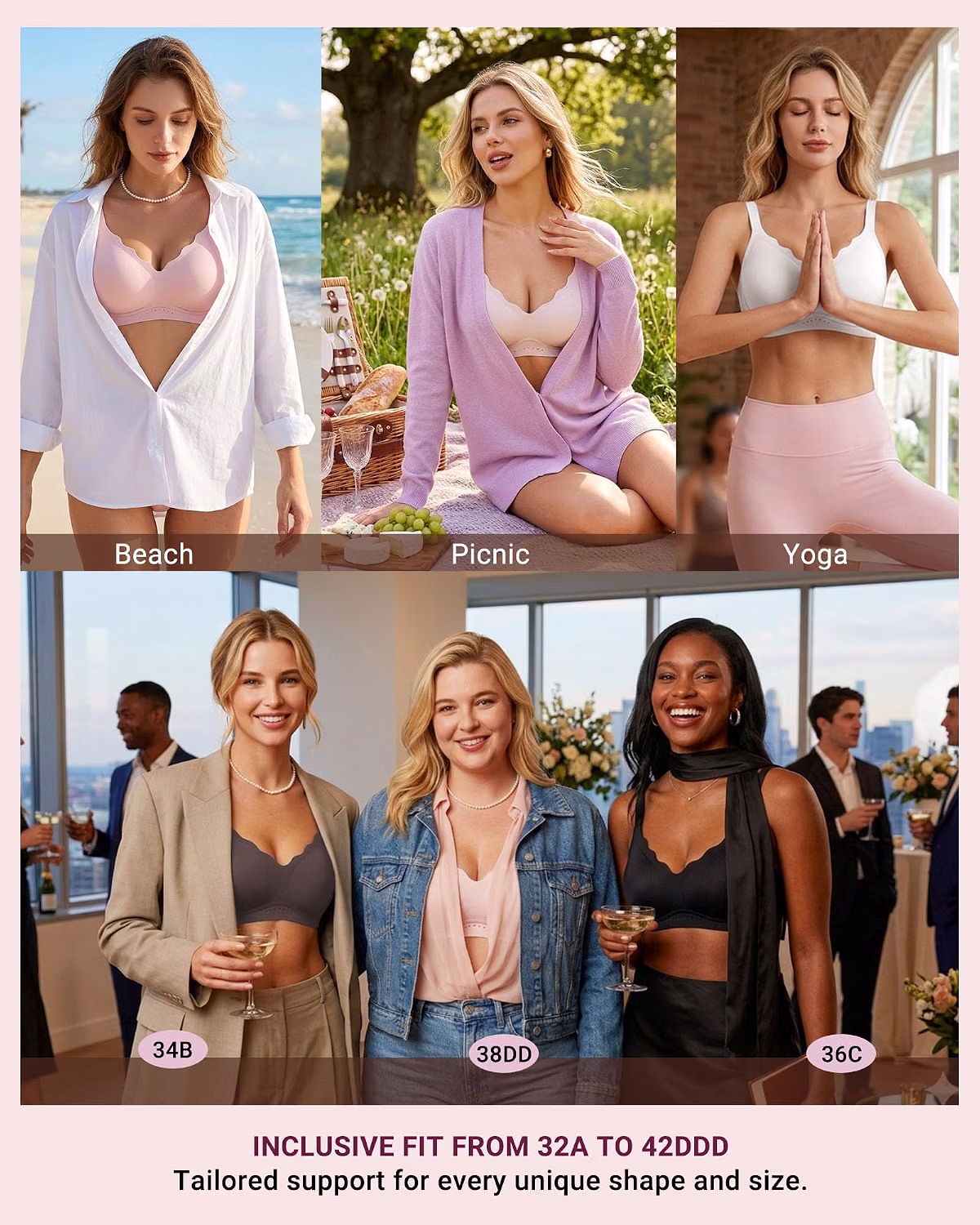 As Fairy Scalloped Wireless T-Shirt Bra — image 6
