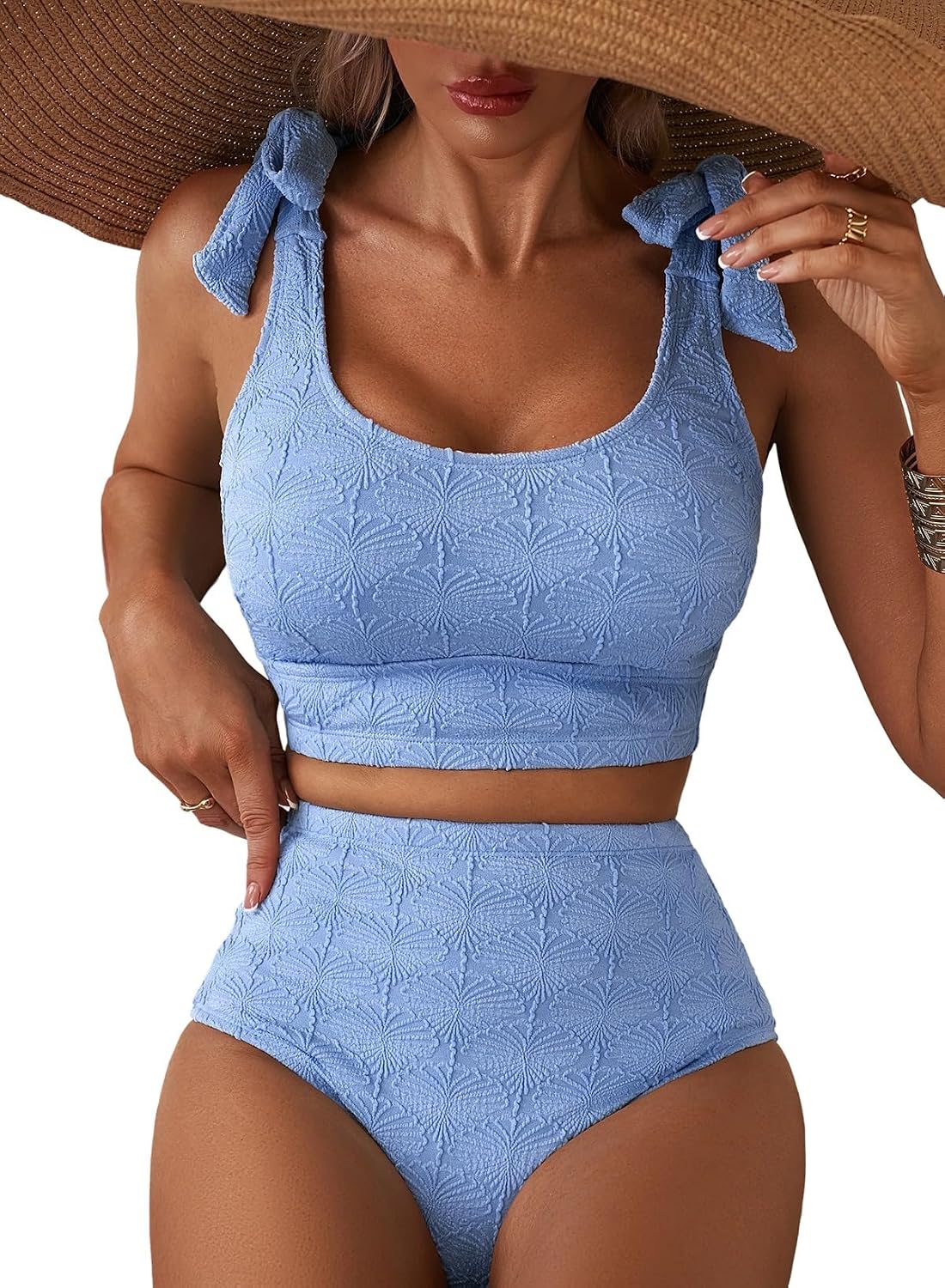 Herseas Women High Waisted Seashell Bikini Set