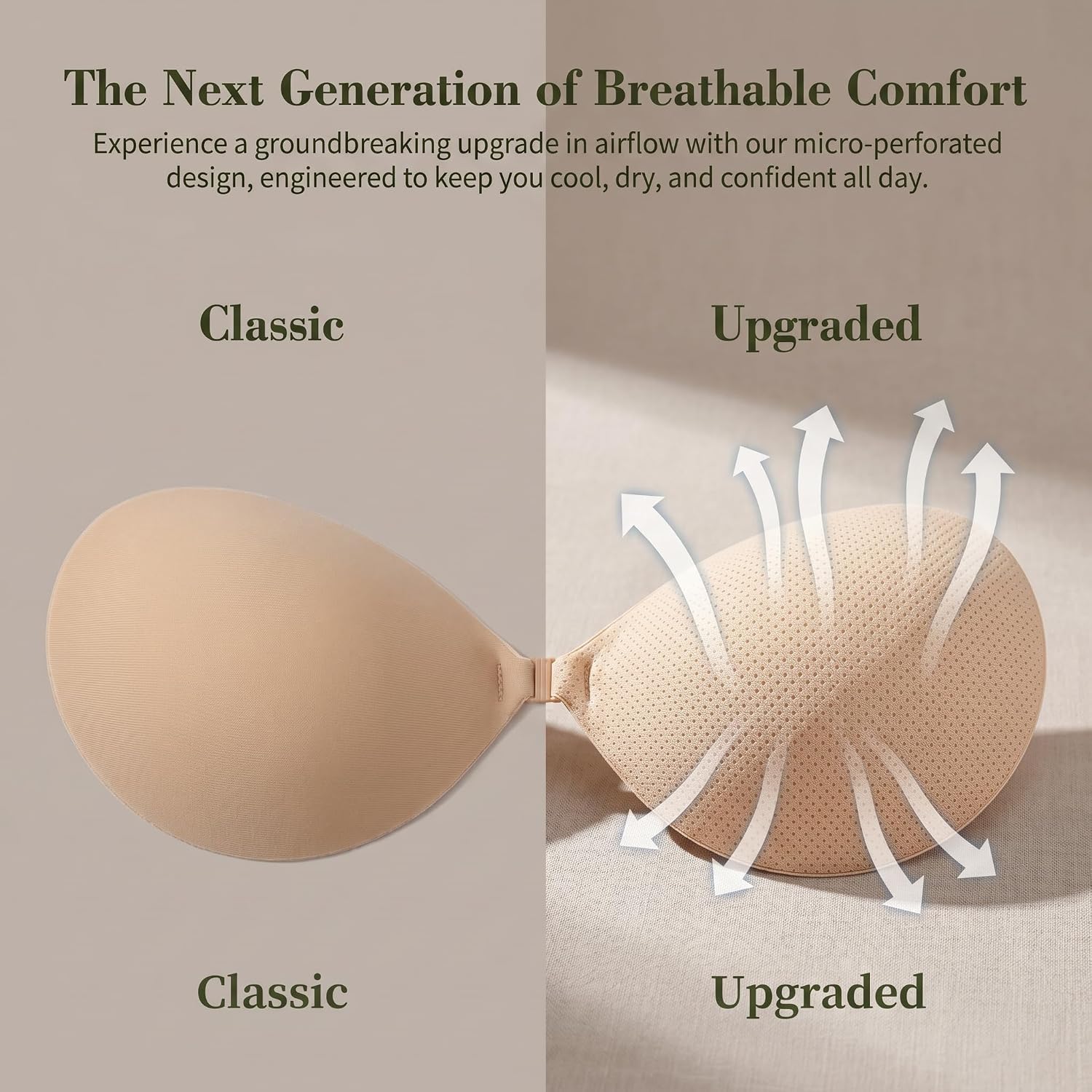 Jcvine Micro-Perforated Adhesive Push Up Strapless Bra — image 3