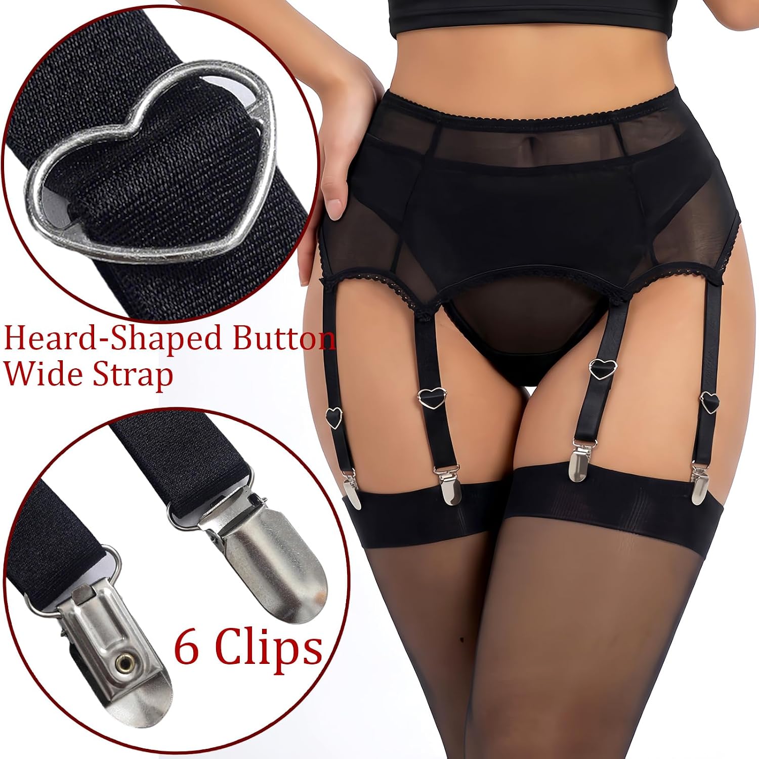YANZIYAN Plus Size 6-Strap Garter Belt — image 5