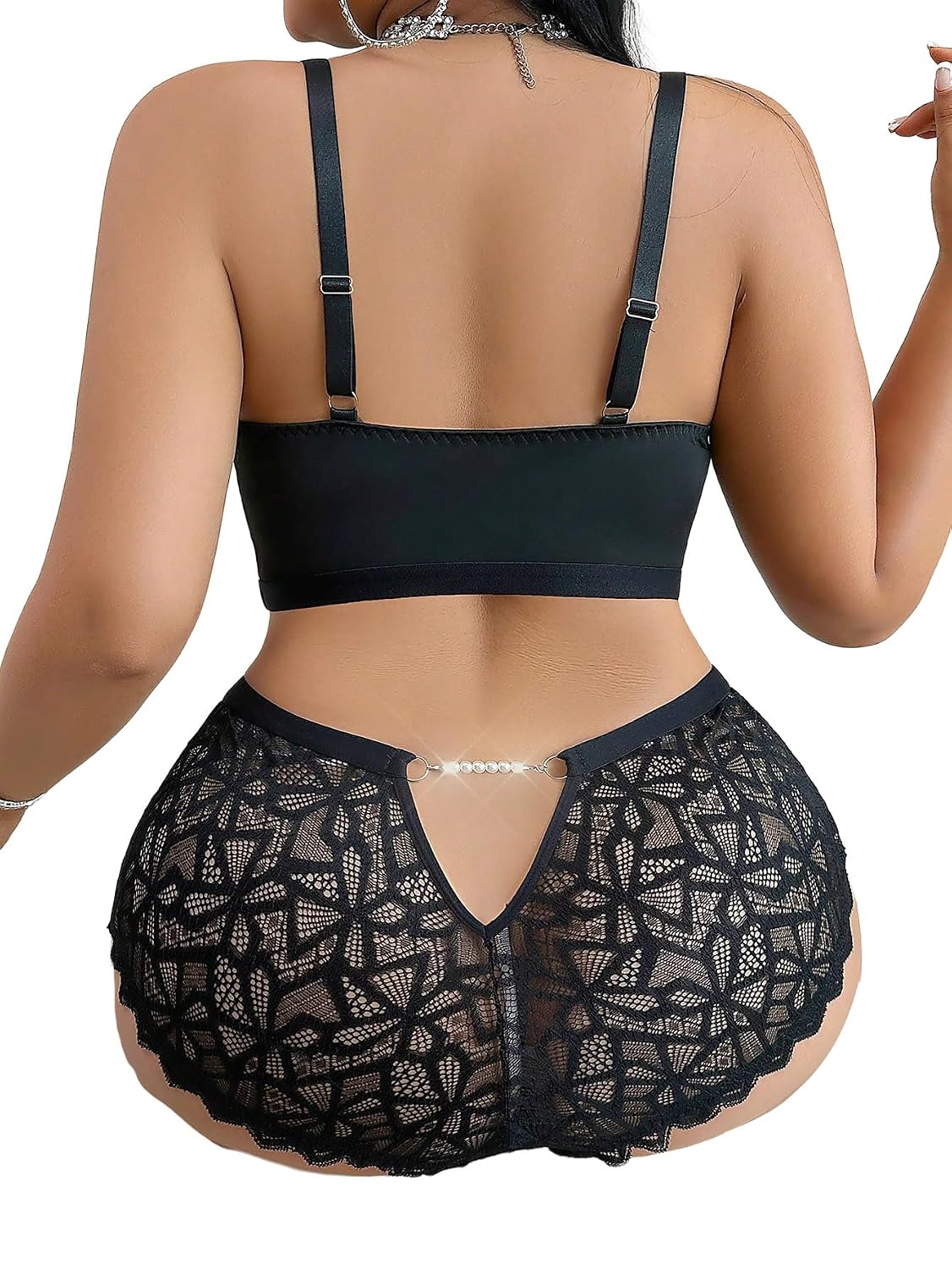 Alrovetoney Plus Size Wireless Lace Lingerie Set — image 7