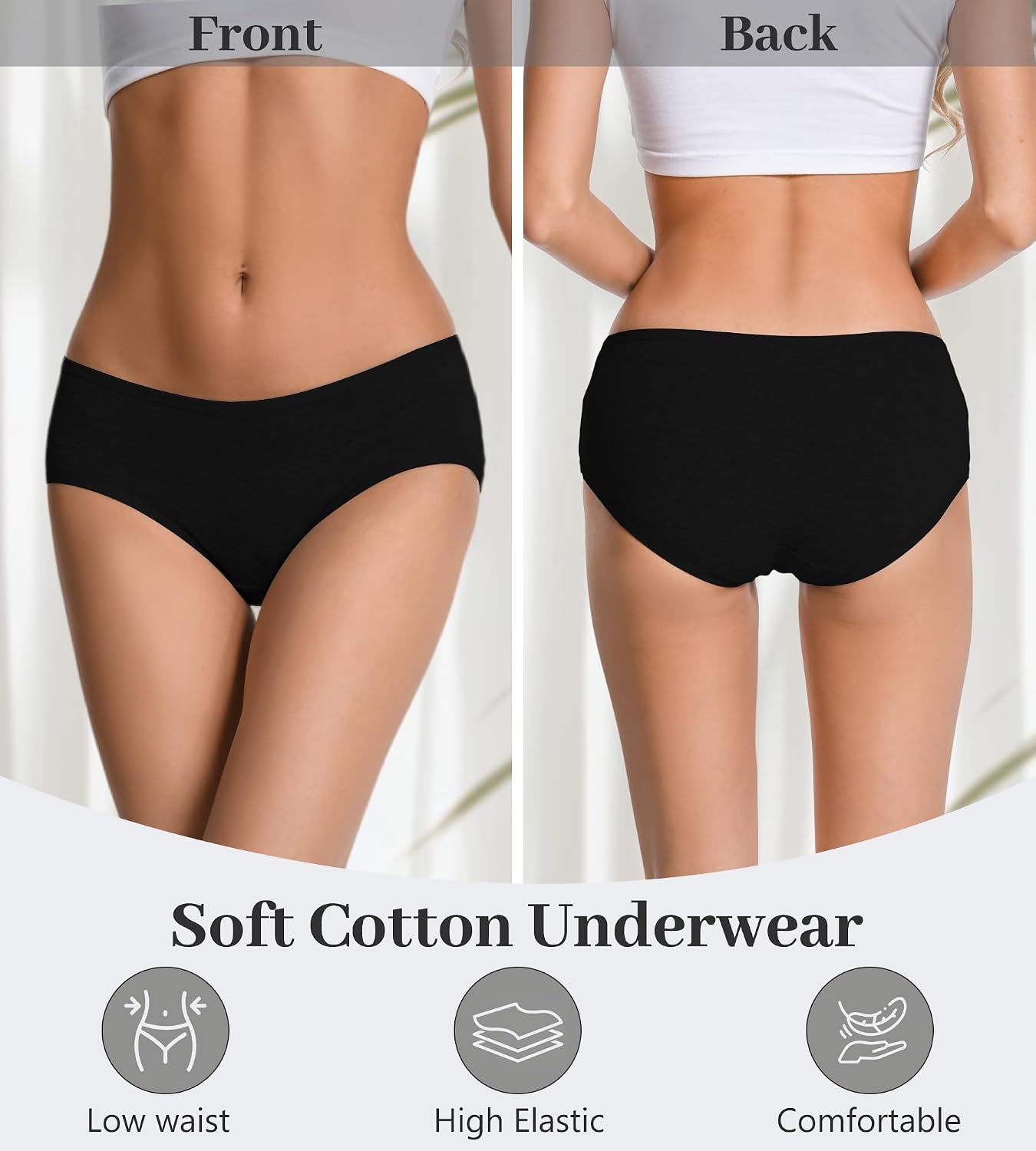 Hodnug Women's Full Coverage Cotton Hipster Briefs Multipack — image 4
