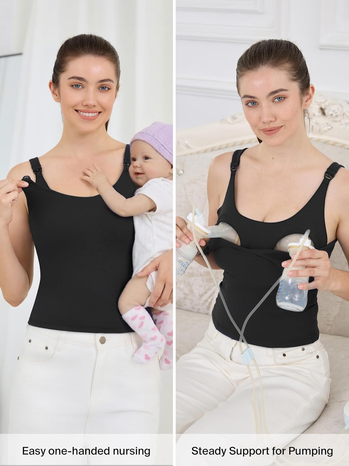 Ecavus Nursing Tank Top with Built-in Bra — image 2