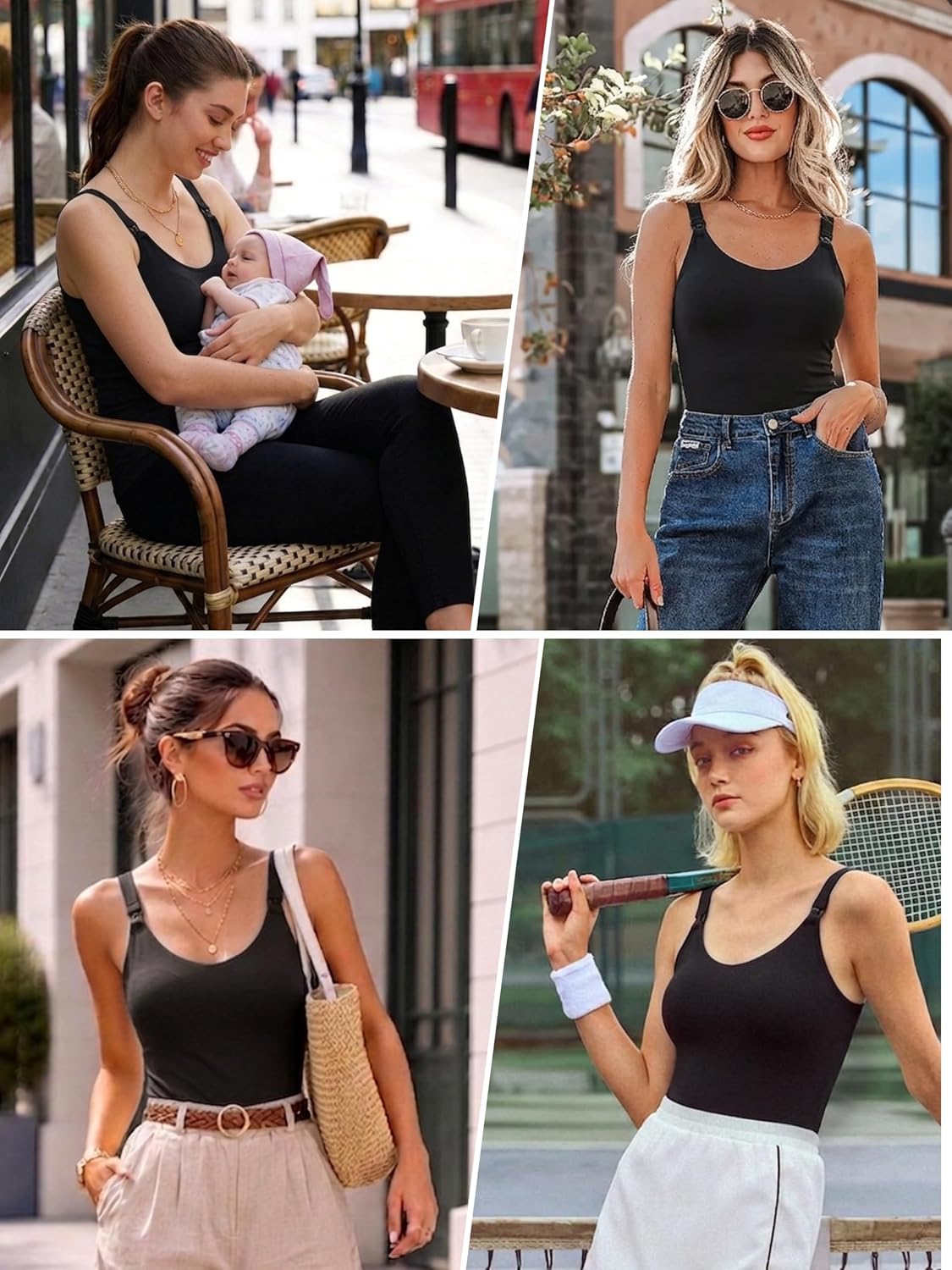 Ecavus Nursing Tank Top with Built-in Bra — image 4