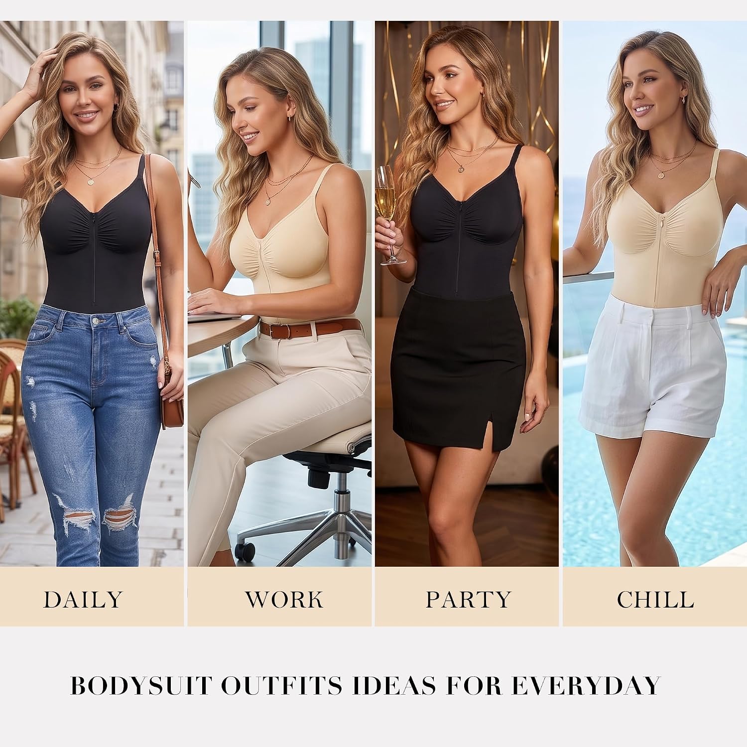 YIANNA Seamless Zip-Up Tummy Control Bodysuit — image 6