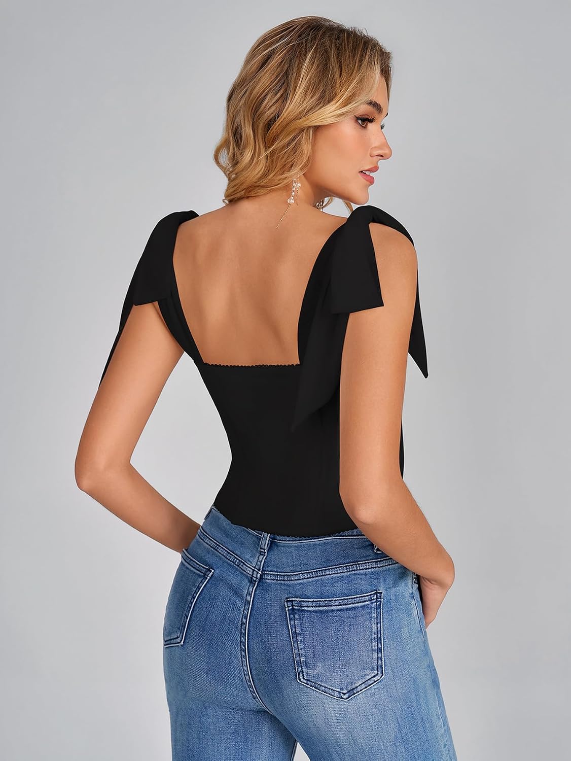 EYNMIN Tie Strap Corset Crop Top — image 3