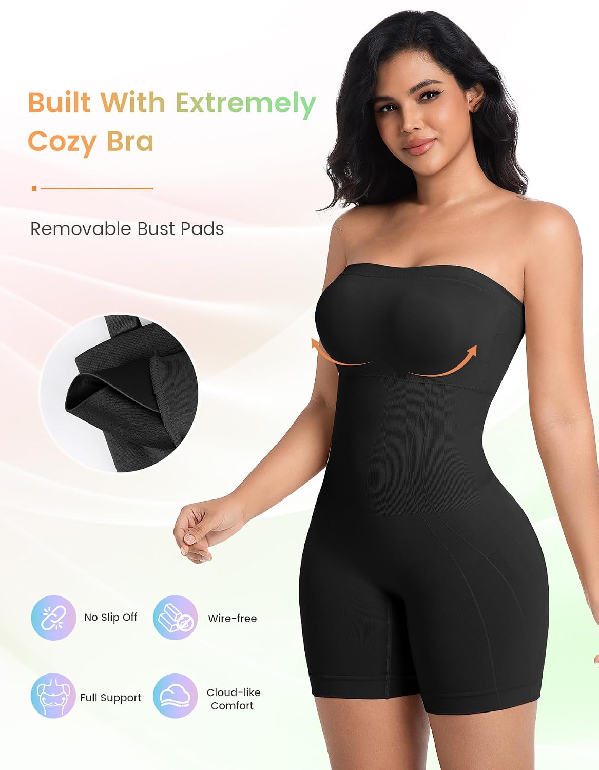 SIMIYA Seamless Shapewear Bodysuit with Built-in Bra — image 2