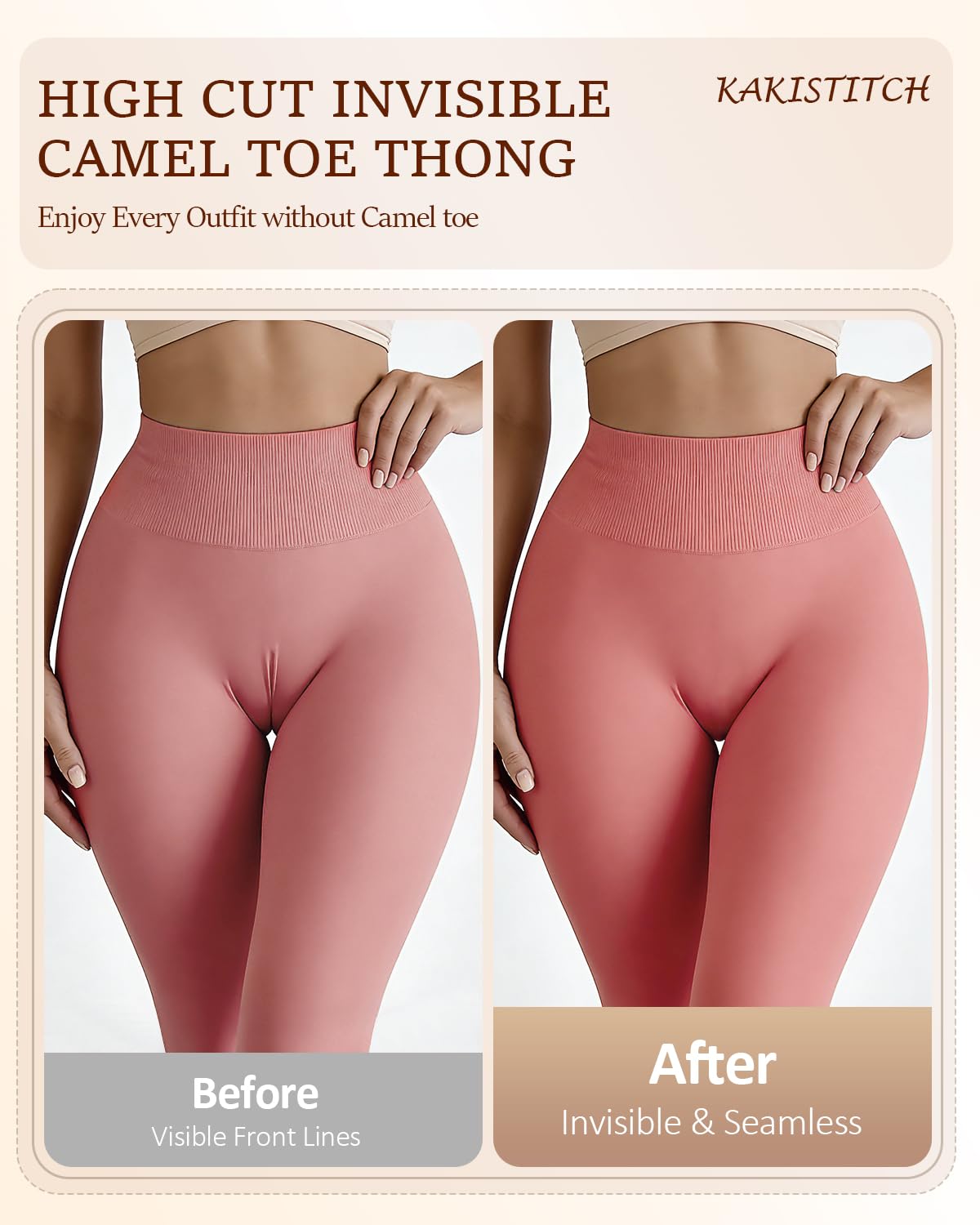KakiStitch Camel Toe Proof Thong for Women — image 2