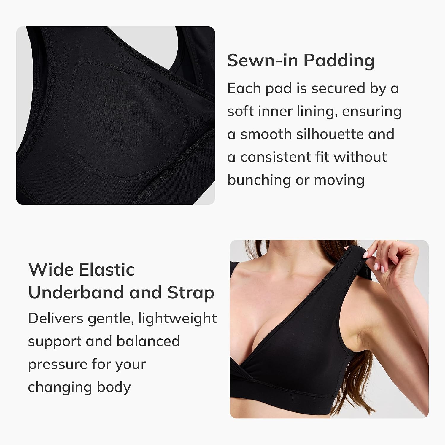 Padded Bamboo Viscose Nursing Sleep Bra — image 3