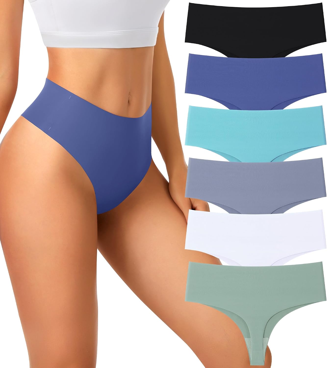 JINFLAIR No Show High Waisted Seamless Thongs — image 6