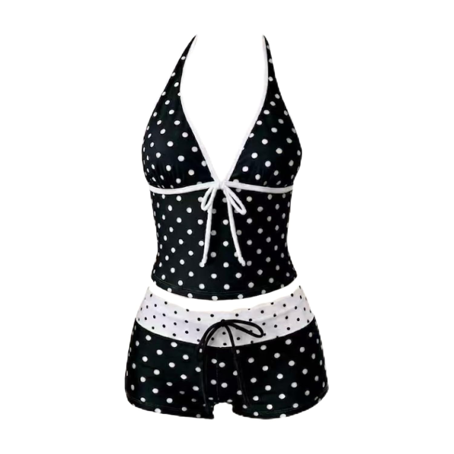 YELLOOP Polka Dot Halter Bikini Set