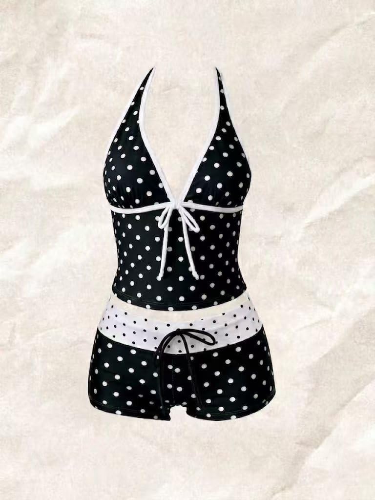 YELLOOP Polka Dot Halter Bikini Set — image 2