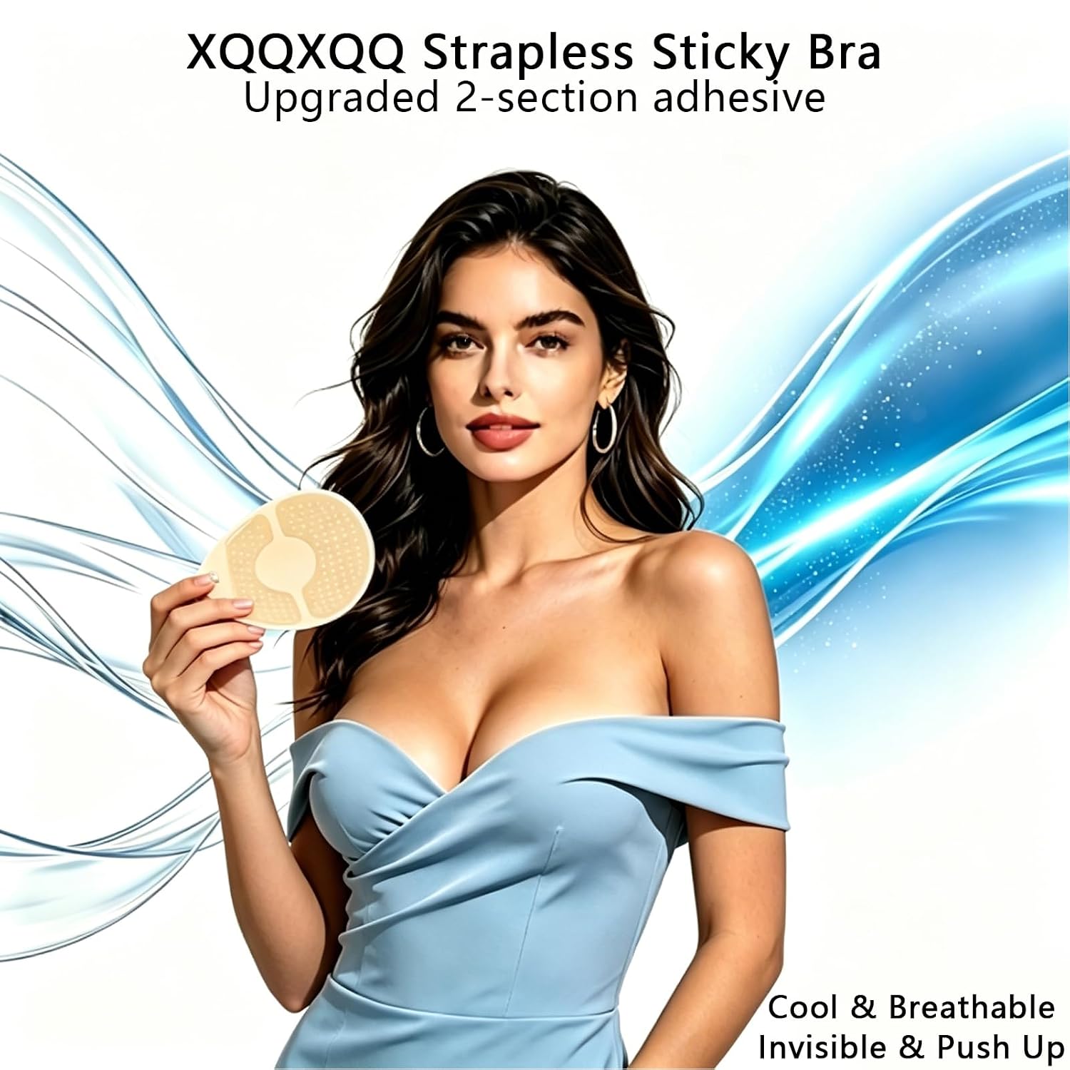 XQQXQQ Cooling Sticky Bra 2-Pack, Strapless Backless — image 7