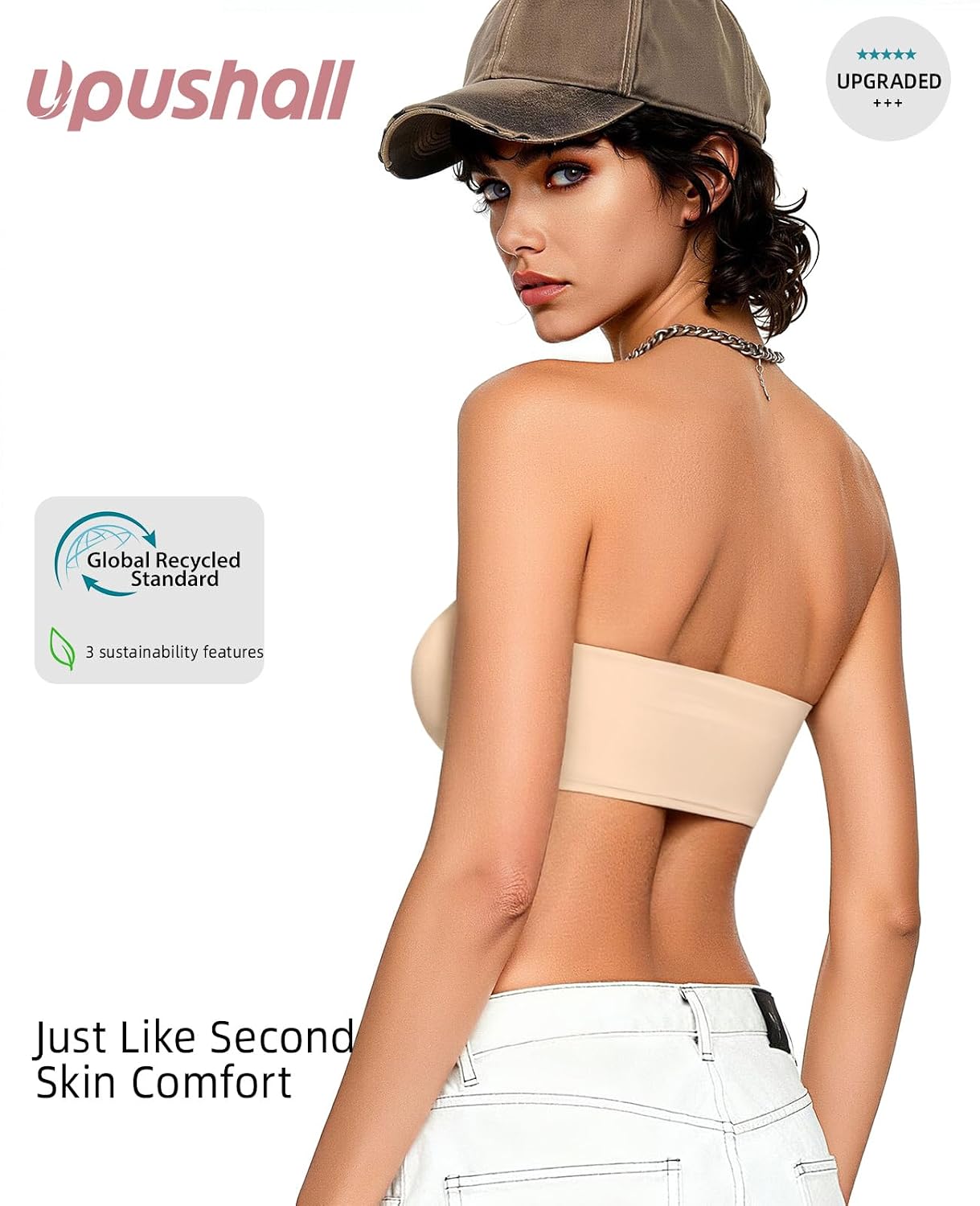 Upushall Seamless Strapless Bandeau Bra for Small Bust — image 2