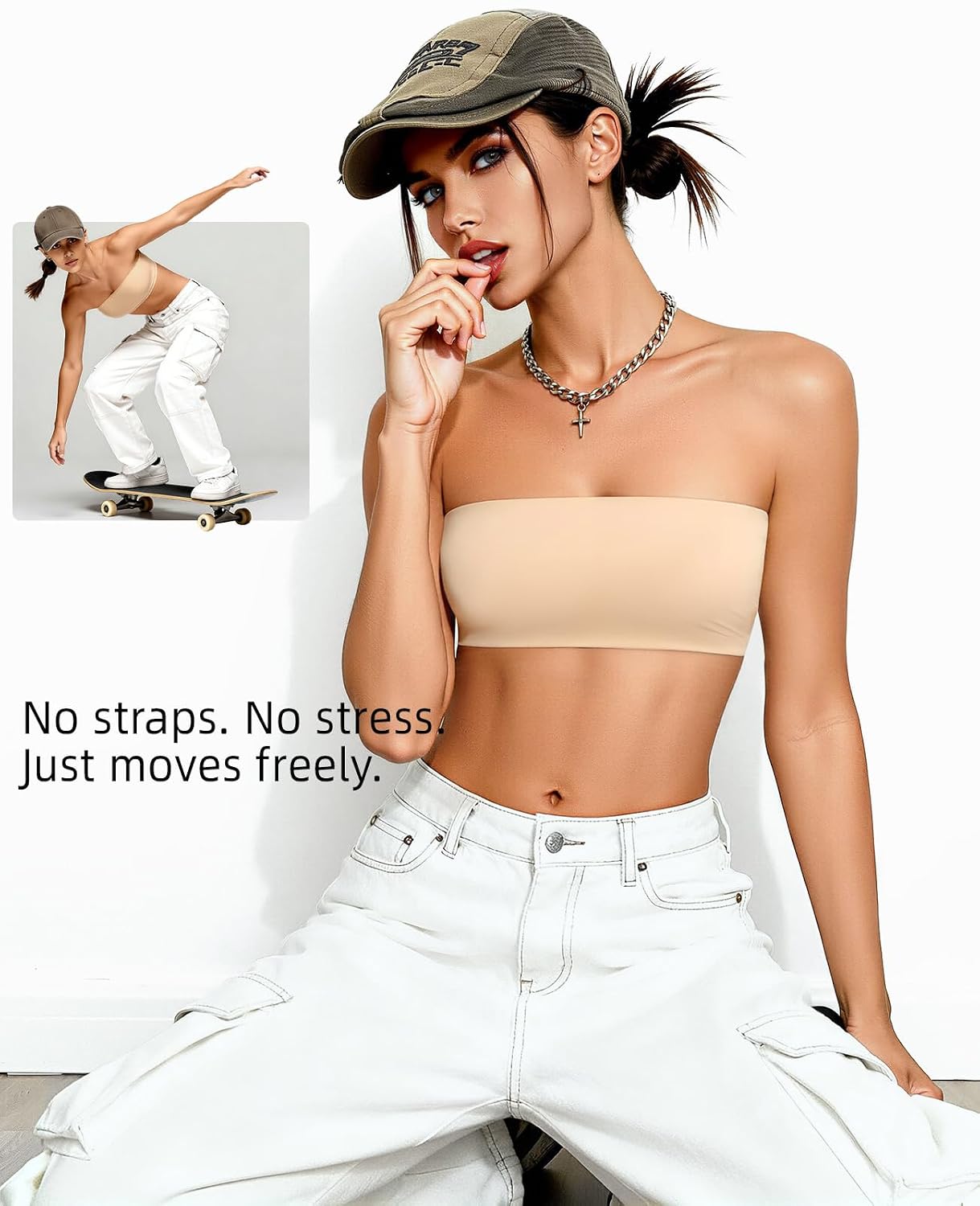 Upushall Seamless Strapless Bandeau Bra for Small Bust — image 3