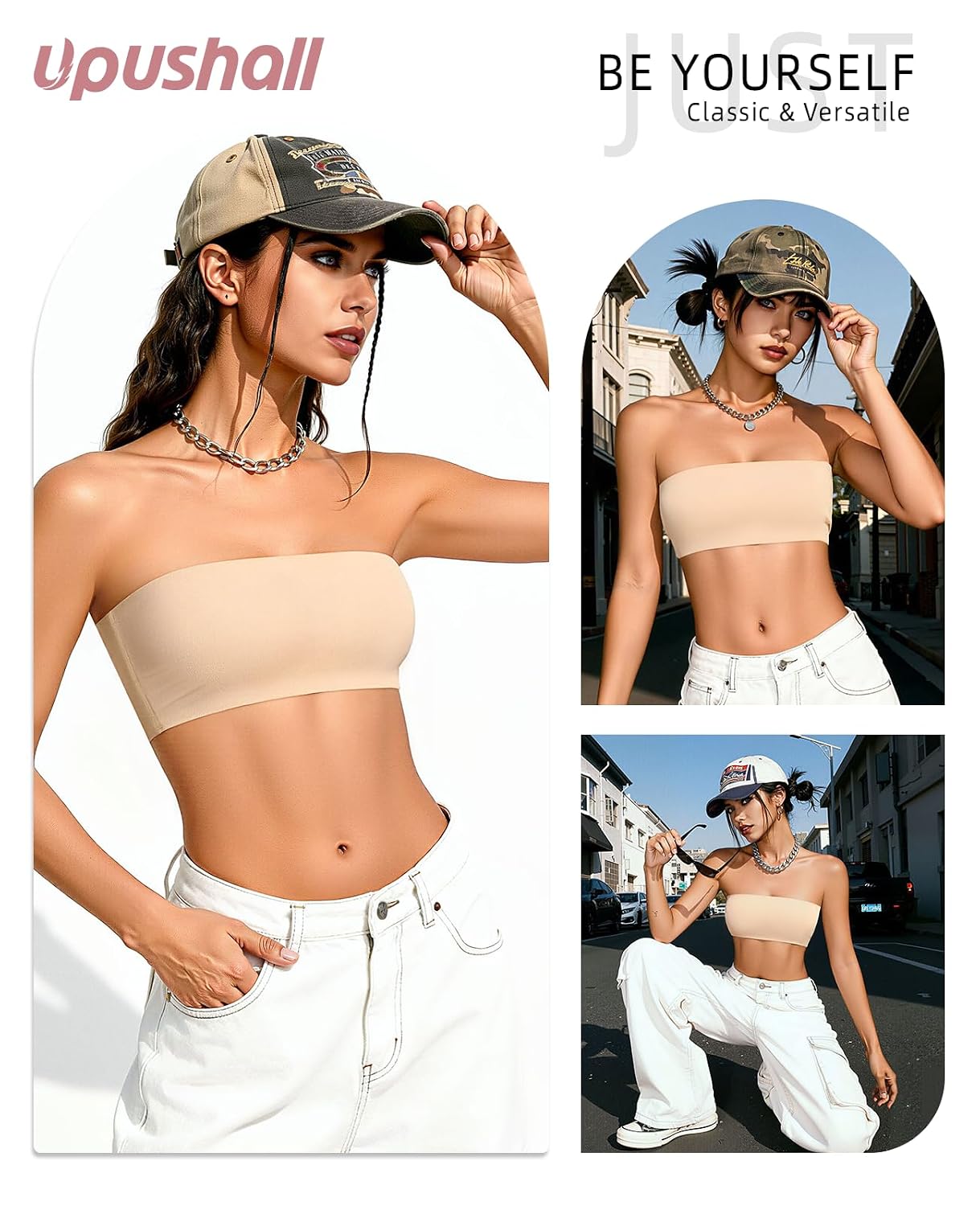 Upushall Seamless Strapless Bandeau Bra for Small Bust — image 6