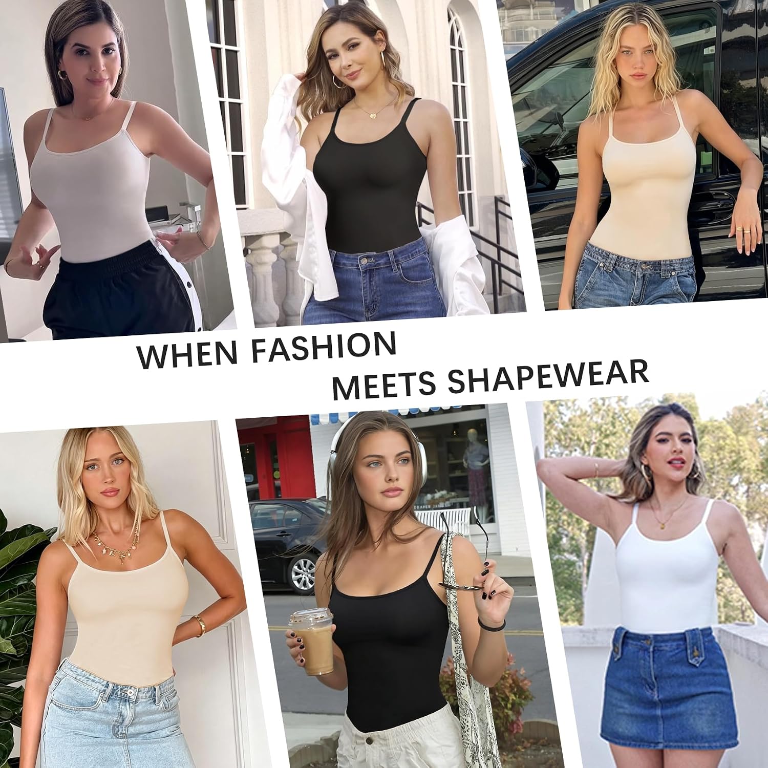 ONEW Women's U-Neck Tummy Control Shapewear Tank — image 4