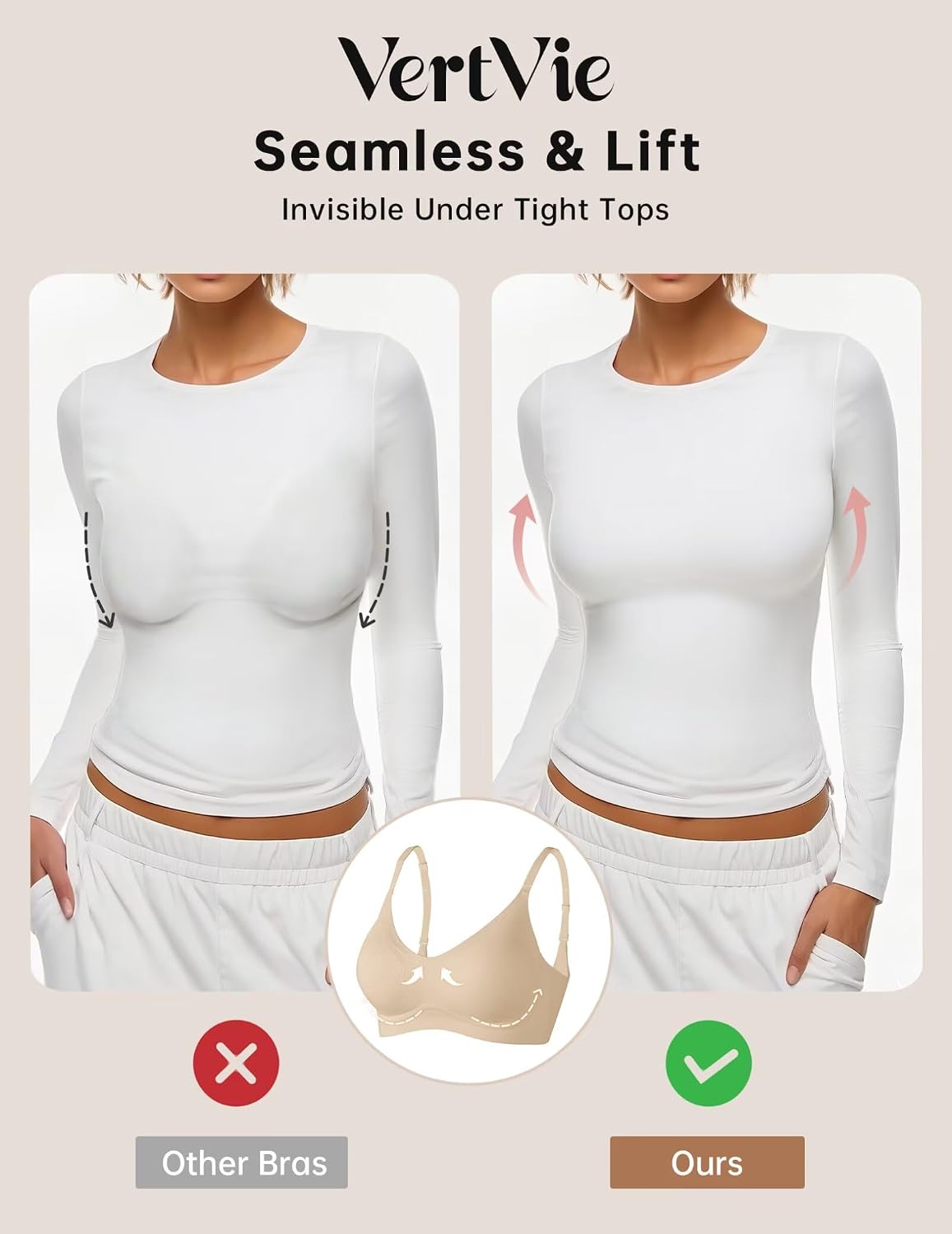 Vertvie Women Seamless Wireless Jelly Bra — image 5