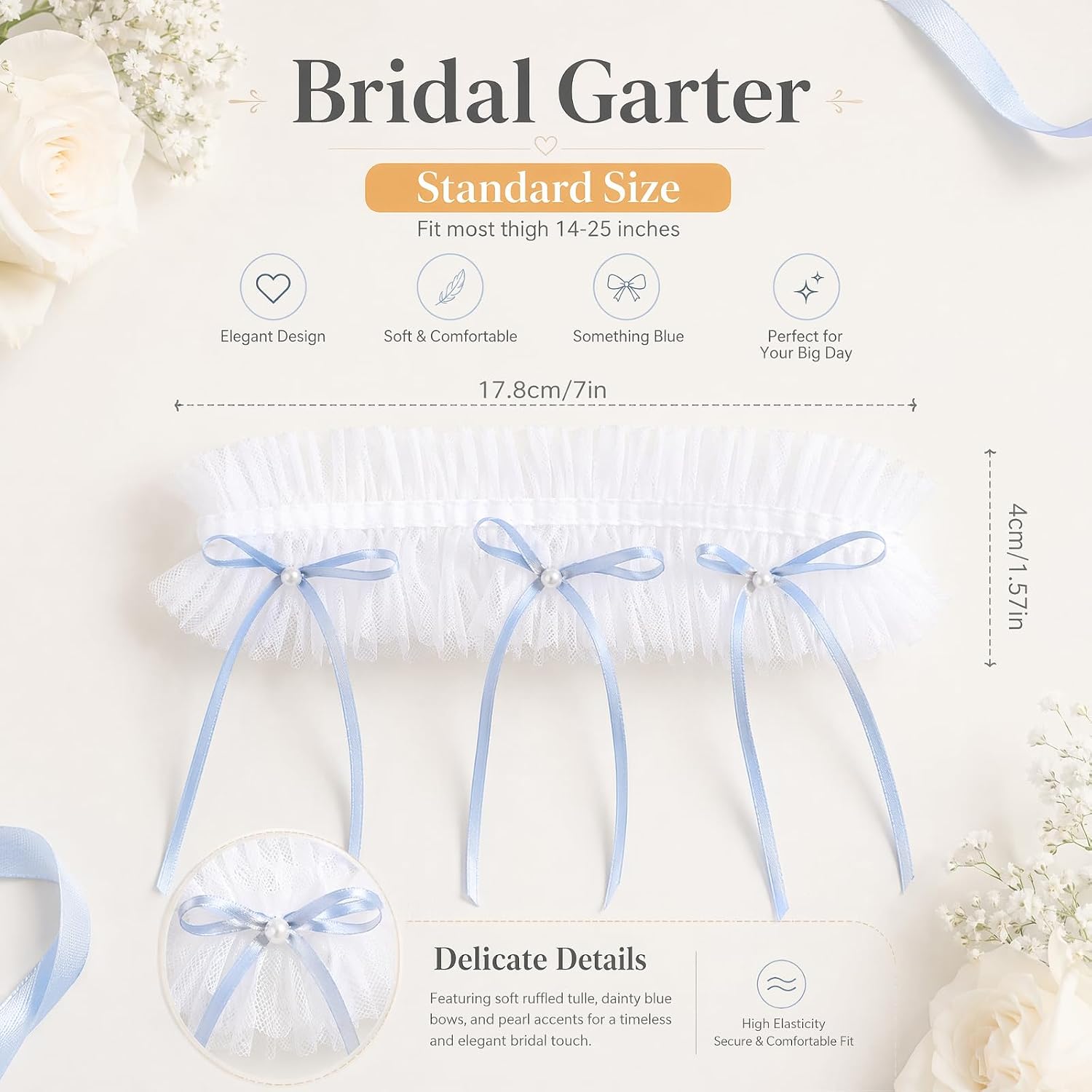 Glowity Bridal Garter Set Lace Floral — image 2