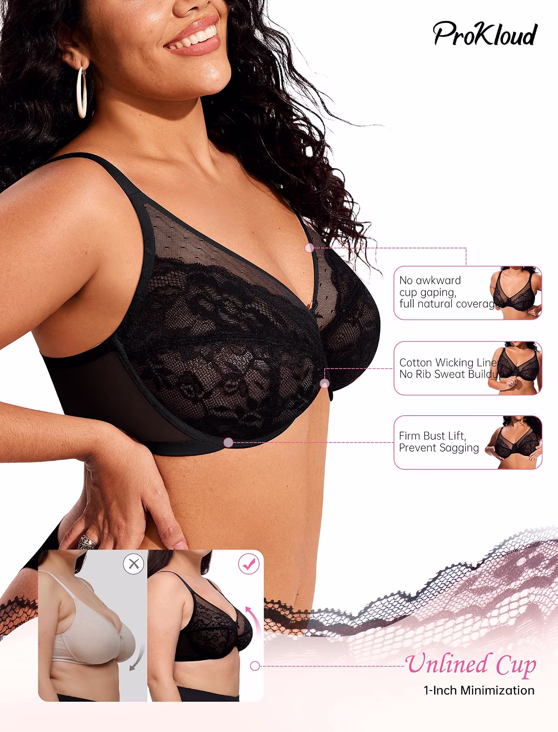 ProKloud Full Coverage Minimizer Push Up Bra — image 2